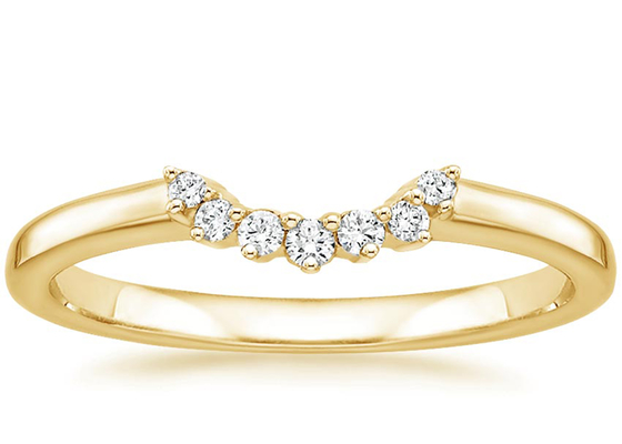 0.15ct 14k येलो गोल्ड स्टैकेबल रिंग्स, डायमंड स्टैकिंग रिंग्स 2mm 1.5mm स्टोन साइज: