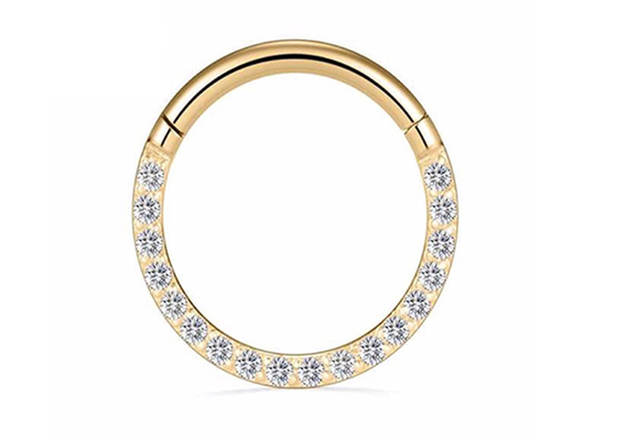 दीया 9 मिमी 11 मिमी 18k गोल्ड नाक स्टड, 0.14ct प्राकृतिक हीरे के साथ नाक की अंगूठी भेदी