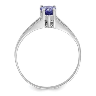 0.25 कैरेट Tanzanite 0.925 व्हाइट डायमंड एक्सेंट के साथ स्टर्लिंग सिल्वर रिंग ज्वेलरी