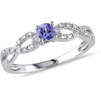 1.5 कैरेट प्राकृतिक Tanzanite सगाई की अंगूठी In18K सफेद सोने चांदी पर चढ़ाना