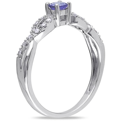 1.5 कैरेट प्राकृतिक Tanzanite सगाई की अंगूठी In18K सफेद सोने चांदी पर चढ़ाना