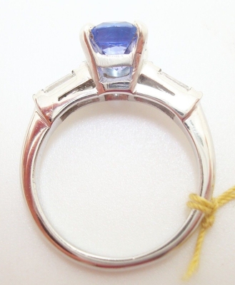 हीरे के साथ 14k व्हाइट गोल्ड ओवल असली प्राकृतिक Tanzanite अंगूठी