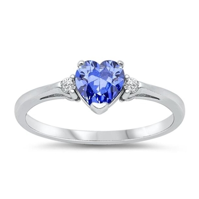 कैरेट Tanzanite 0.925 स्टर्लिंग चांदी की अंगूठी सफेद हीरे की एक्सेंट के साथ आभूषण