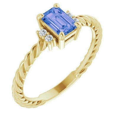 कैरेट Tanzanite 0.925 स्टर्लिंग चांदी की अंगूठी सफेद हीरे की एक्सेंट के साथ आभूषण