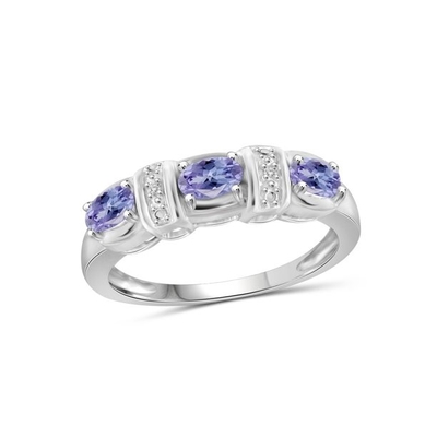 4 मिमी राजकुमारी कट प्राकृतिक Tanzanite सगाई की अंगूठी 14k सफेद सोना