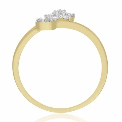 0.20 CTS डायमंड रिंग-9K व्हाइट गोल्ड-स्टार शेप एंगेजमेंट रिंग