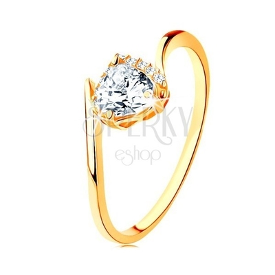 Heart Moissanite Solitaire Engagement/महिलाओं की अंगूठी 18K येलो गोल्ड