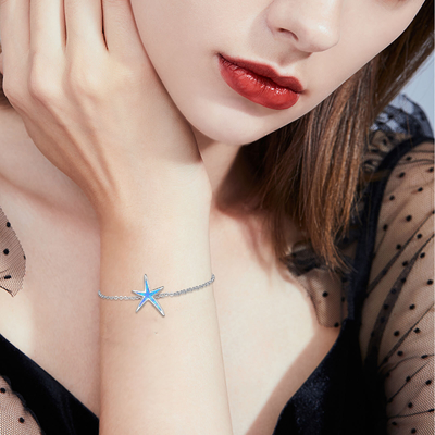 Starfish ब्रेसलेट ओपल ब्रेसलेट महिलाओं लड़कियों के लिए फाइन ज्वेलरी बर्थडे मदर्स डे गिफ्ट मॉम फीमेल के लिए