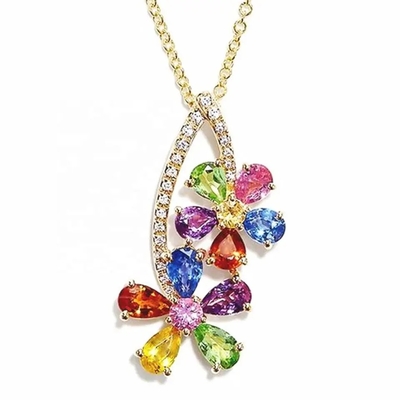 925 स्टर्लिंग सिल्वर ब्लू Tanzanite CZ आभूषण दिसम्बर जन्म रत्न हार Tanzanite स्टोन आभूषण हार