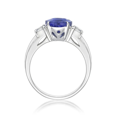 925 स्टर्लिंग सिल्वर थोक Tanzanite अँगूठी ओवल कट ब्लू स्टोन Tanzanite शादी सगाई की अंगूठी