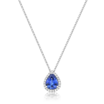 925 स्टर्लिंग सिल्वर ब्लू Tanzanite CZ आभूषण दिसम्बर जन्म रत्न हार Tanzanite स्टोन आभूषण हार