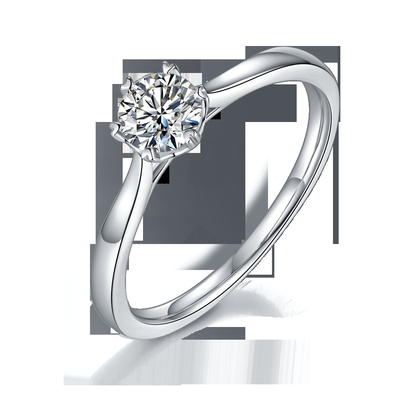 चांदी की महिलाओं की अंगूठी के साथ 0.5ct आकार की हेक्सागोनल लैब डायमंड ज्वेलरी