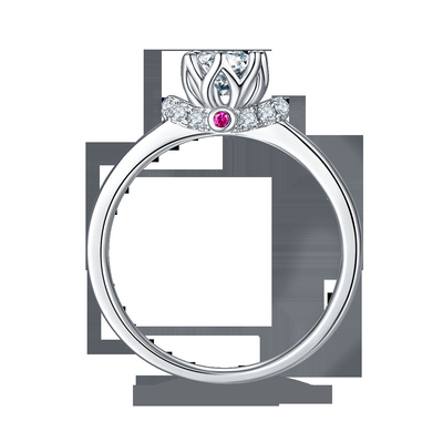 अनोखा फूल शैली सफेद सोना चढ़ाया हुआ अंगूठी कस्टम Moissanite अंगूठी सगाई महिलाओं के आभूषण