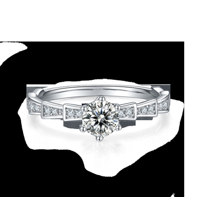 सफेद Moissanite अद्वितीय Sytle और नीलम Platineve हीरे के आभूषण महिलाओं की अंगूठी