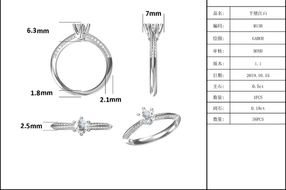 सफेद Moissanite और नीलम Platineve हीरे के आभूषण सगाई महिलाओं की अंगूठी
