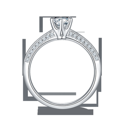सफेद Moissanite और नीलम Platineve हीरे के आभूषण सगाई महिलाओं की अंगूठी