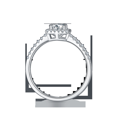 महिलाओं की अंगूठी के लिए सफेद भव्यता कस्टम स्क्वायर डिजाइन Moissanite हीरे प्रशस्त सगाई