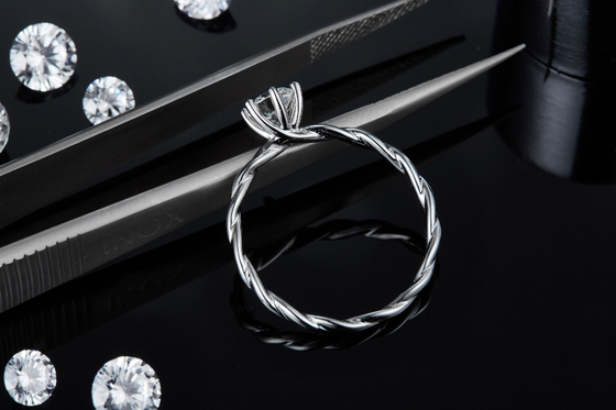 Moissanite सगाई महिलाओं की अंगूठी सेट हीरे और नीलम शादी बैंड सफेद सोने प्रशस्त के लिए