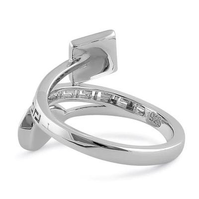 Sterling Sliver 925 प्राचीन ग्रीक मेन्डर की मॉडर्न वेव डिज़ाइन ब्लू ओपल रिंग महिलाओं के लिए