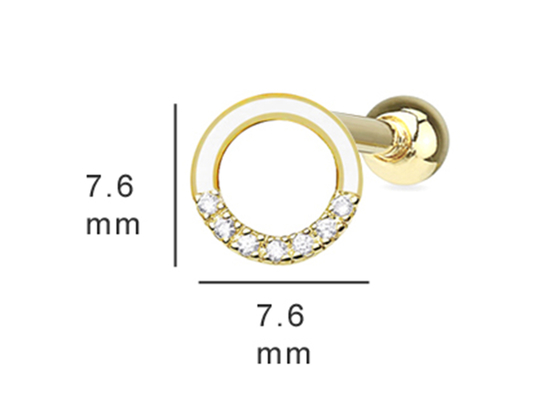 0.126ct 14k गोल्ड डायमंड कार्टिलेज इयररिंग्स, 14pcs पियर्सिंग हेलिक्स इयररिंग्स OEM