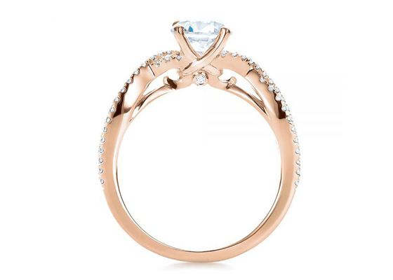 0.8ct प्राकृतिक हीरे की सगाई के छल्ले 6.0MM आयाम OEM ODM