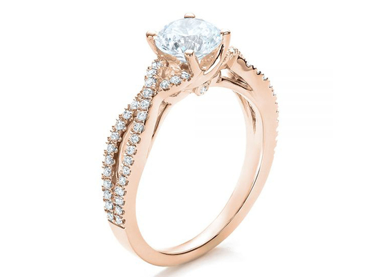 0.8ct प्राकृतिक हीरे की सगाई के छल्ले 6.0MM आयाम OEM ODM