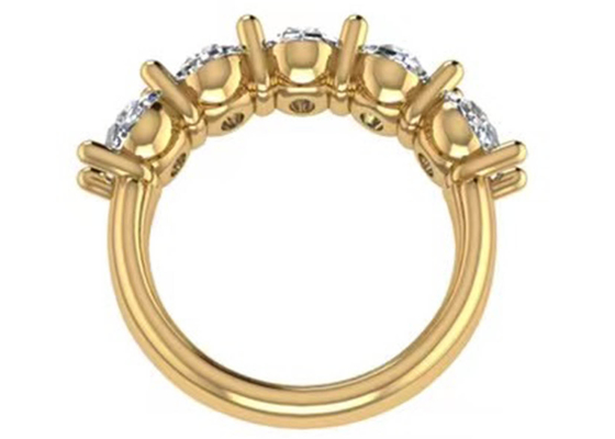 ओवल डायमंड 18K रोज गोल्ड रिंग 6.43x 4.7x 3.03mm साइज एनिवर्सरी के लिए