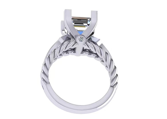 Moissanite हीरा रत्न वादा के छल्ले 14K सोने की राजकुमारी कट
