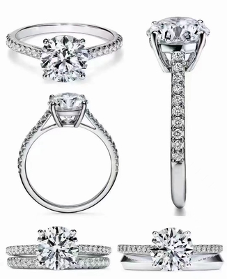 38pcs प्राकृतिक डायमंड सगाई की अंगूठी सेटिंग्स राउंड कट 1.2ct RD7MM