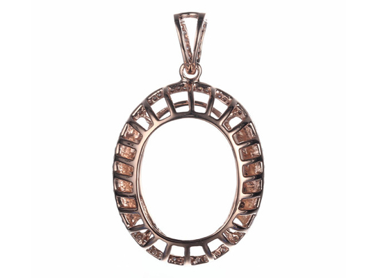 ओवल शेप सेमी माउंट ज्वेलरी पेंडेंट 10×14mm 2.7g वेट प्रोंग सेटिंग टाइप: