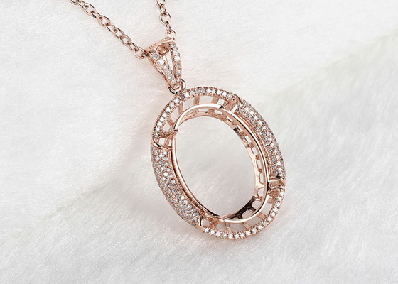 ओवल शेप सेमी माउंट ज्वेलरी पेंडेंट 10×14mm 2.7g वेट प्रोंग सेटिंग टाइप: