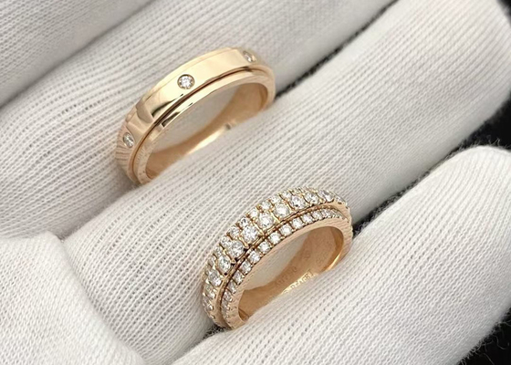OEM 2.84ct 18k पीले सोने की सगाई की अंगूठी 32pcs 92pcs 3.20g वजन: