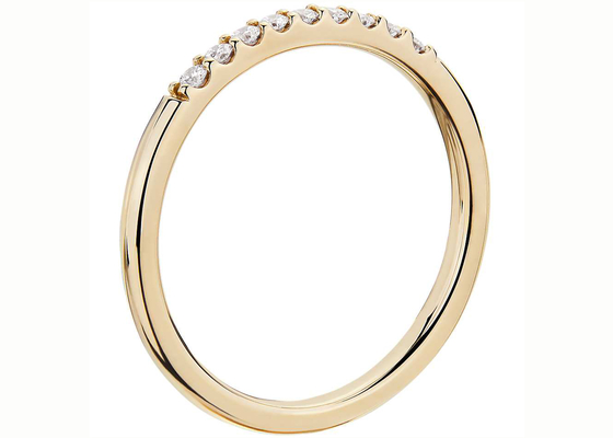 0.44ct स्टैकेबल डायमंड रिंग्स येलो गोल्ड 1.8mm फिशटेल सेटिंग टाइप: