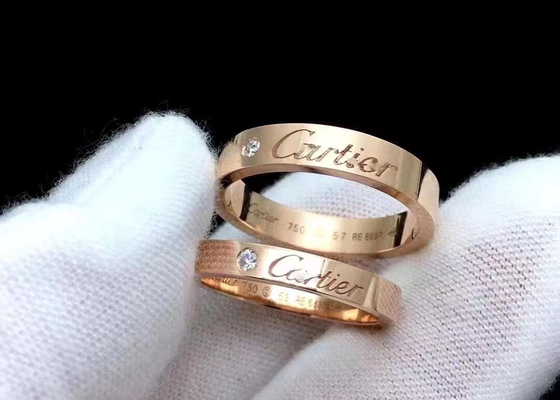 प्राकृतिक डायमंड 3.6 मिमी चौड़ाई के साथ 0.12ct 18K सॉलिड गोल्ड ज्वैलरी रिंग: