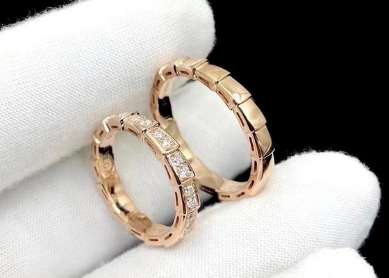 0.41ct सर्पेंटी वाइपर रिंग, 18K नेचुरल डायमंड रिंग की चौड़ाई 4mm