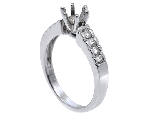 उपहार के लिए 0.2ct 8pcs सेमी माउंट डायमंड रिंग 14K व्हाइट गोल्ड सामग्री ODM