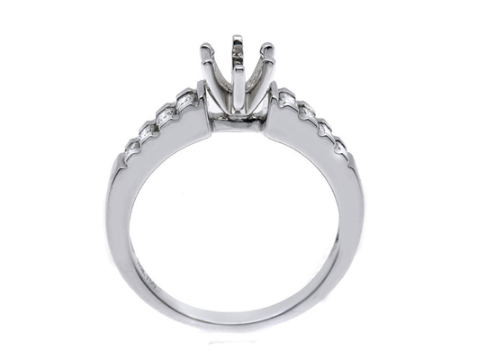 उपहार के लिए 0.2ct 8pcs सेमी माउंट डायमंड रिंग 14K व्हाइट गोल्ड सामग्री ODM