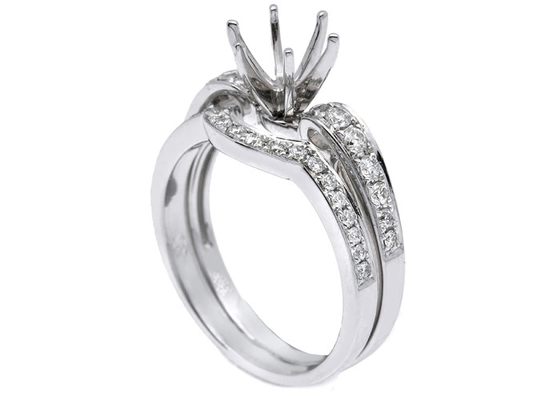 OEM सेमी माउंट रिंग सेटिंग्स, 0.18ct 1.5mm प्राकृतिक डायमंड रिंग