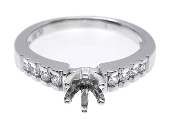 उपहार के लिए 0.2ct 8pcs सेमी माउंट डायमंड रिंग 14K व्हाइट गोल्ड सामग्री ODM