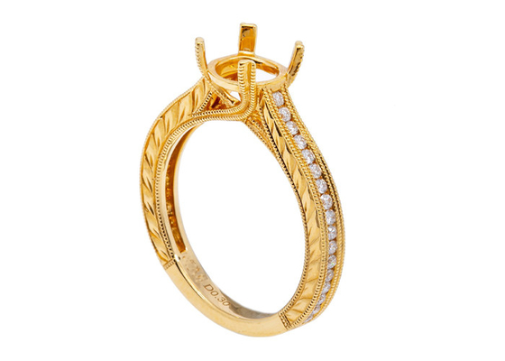 रियल डायमंड सेमी माउंट ज्वेलरी रिंग राउंड शेप दीया 1.6-1.7mm 0.61ct