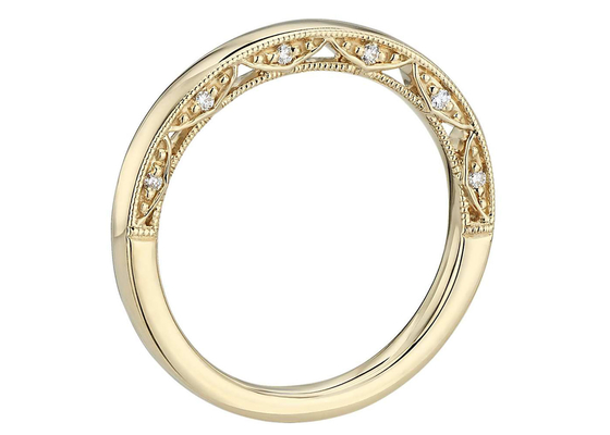 प्राकृतिक हीरे के साथ क्लासिक 9K गोल्ड रिंग 0.12ct 1.3MM आयाम