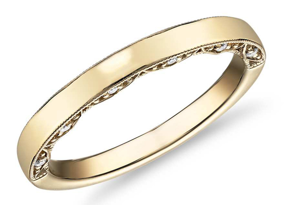 प्राकृतिक हीरे के साथ क्लासिक 9K गोल्ड रिंग 0.12ct 1.3MM आयाम