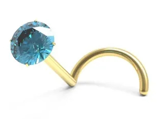 1.5mm-3mm प्राकृतिक गार्नेट स्टोन के साथ 18K गोल्ड नाक भेदी पेंच: