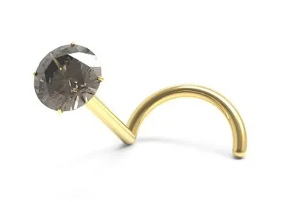 1.5mm-3mm प्राकृतिक गार्नेट स्टोन के साथ 18K गोल्ड नाक भेदी पेंच: