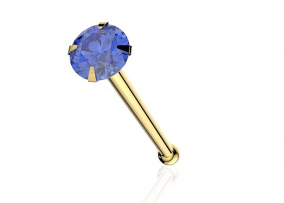 1.25-3.0mm 18K सोने की नाक प्राकृतिक पत्थर के साथ OEM ODM भेदी: