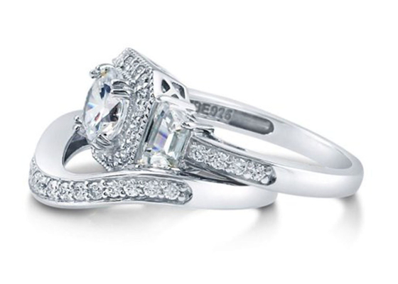 6.5MM 1ct डायमंड एंगेजमेंट वेडिंग रिंग्स राउंड कटिंग फॉर एनिवर्सरी