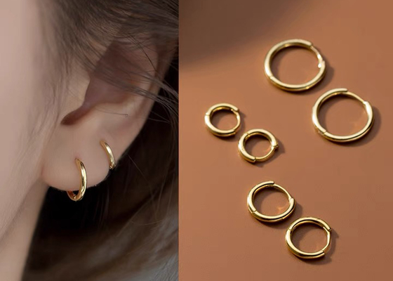 कार्टिलेज ट्रैगस के लिए निर्बाध हिंगेड 14K गोल्ड क्लिकर 16g-40g