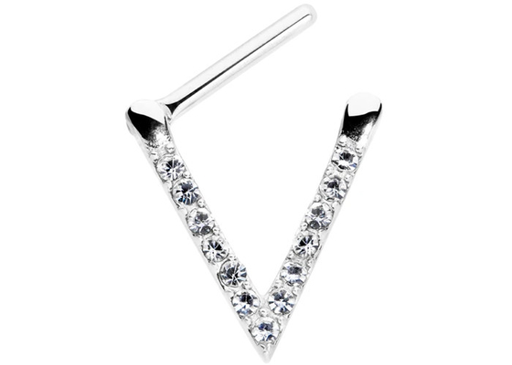 0.1ct 1.3mm हीरे के साथ OEM त्रिभुज व्हाइट गोल्ड सेप्टम रिंग