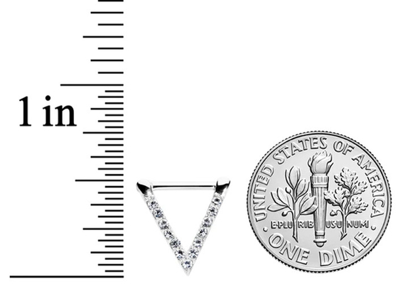 0.1ct 1.3mm हीरे के साथ OEM त्रिभुज व्हाइट गोल्ड सेप्टम रिंग