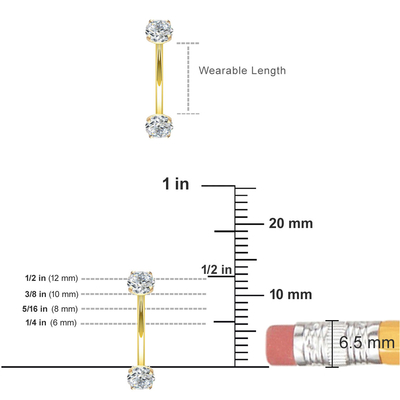 बेली बटन के लिए 16g डायमंड गोल्ड बॉडी पियर्सिंग ज्वेलरी रिंग 10mm 8mm डायमेंशन